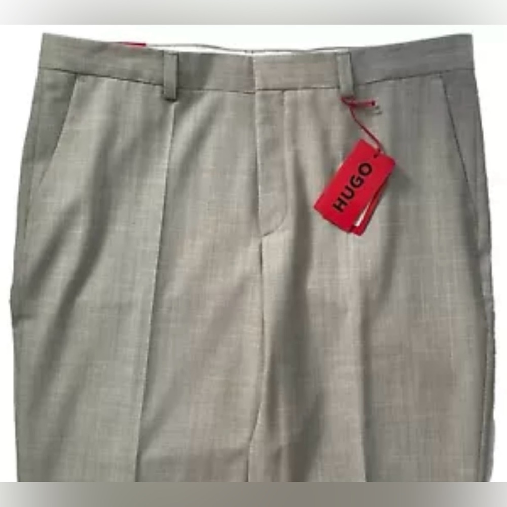 NEW HUGO BOSS PANTS 40 R RED LABEL DRESS MENS MODERN FIT OATMEAL